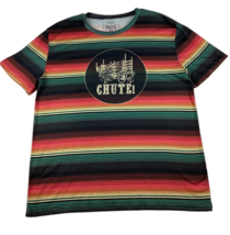 Crazy Train T-shirt Men’s XL Oh Chute Colorful Striped Cowboy Rodeo West... - £15.01 GBP