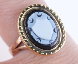 Sz4.5 Antique 14k gold cameo ring - £178.05 GBP