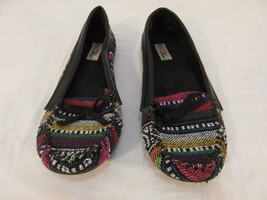 WOMEN&#39;S NO CALL MULTI COLORED COTTON SLIP ON 9M MOCCASSINS SHOES - £15.85 GBP
