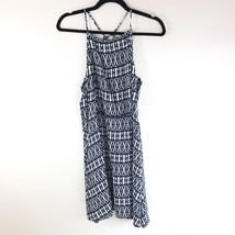 Divided H&amp;M Dress A Line Mini Strappy Geometric Navy Blue White 14 - £7.69 GBP