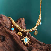 Gold-Plated Titanium Steel Charm Necklace - $17.54