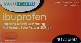 Ibuprofen 200 mg Pain Relief Fever Reducer 40 Caplets - $3.46
