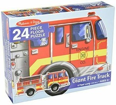 Melissa &amp; Doug Floor Puzzle Giant Fire Truck, 24 Piece (4Feet Long). Easy Cl EAN - £6.08 GBP