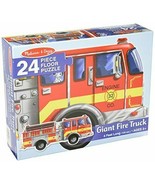 MELISSA &amp; DOUG FLOOR PUZZLE GIANT FIRE TRUCK, 24 piece (4Feet long). EAS... - $7.69