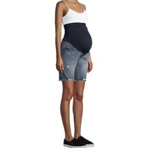 Time and Tru Maternity Bermuda Shorts with Full Panel Medium Wash Size Large - £11.17 GBP