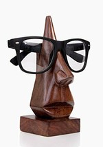 Nose Holder  Eyeglass Wooden Spectacle Shaped Handmade Wood Display Sunglass - £22.82 GBP