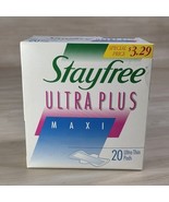 1991 Stayfree New Ultra Plus Maxi 20 Ultrathin Pads Sealed Box Advertisi... - €67,80 EUR