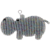 Hippo Keyring – Handcrafted Beaded Animal Charm. - $10.95