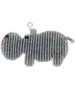Hippo Keyring – Handcrafted Beaded Animal Charm. - $10.95