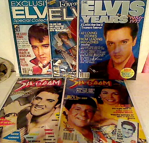 Five NOS Copies Vintage Elvis Presley Souvenir Magazines All New Warehou... - $34.19 CAD