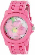 NEW Sprout ST6001PMPK Women&#39;s Diamond Pink Flower Dial Corn Resin Bracelet Watch - £13.41 GBP