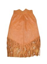 Vicky Tiel Skirt Womens 8 Brown Leather Fringe Western Cowgirl Pencil Paris - $62.74