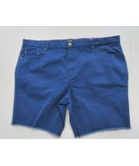 George Men&#39;s Cut Off Shorts Size 46 Slim Fit Stretch Raw Hem Blue Shorts... - $7.92