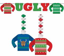 Ugly Sweater Party Supplies - Sweater Garland Banner and Hanging Decorat... - $13.46