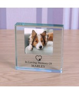 Dog Memorial In Memory Of Personalised Photo Engraved Glass Block Paperw... - £11.97 GBP