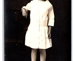 RPPC Studio View Portrait Adorable Little Girl in White Named Bessie Pos... - $3.91