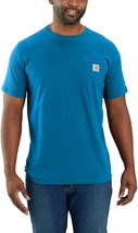 Carhartt Force T Shirt Mens S Blue Relaxed Fit Midweight LOGO Short Sleeve NEW - £23.19 GBP