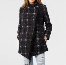 NWT  Sam Edelman Fringle Wool Coat Black/Grey Size S - £70.23 GBP