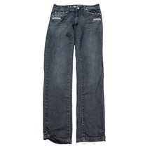 LA Idol Pants Womens 3 Blue Straight Low Rise Rhinestone Pocket Zip Denim Jeans - £23.18 GBP