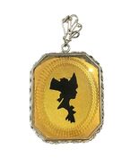 Antique Art Deco Sterling Guilloché Silhouette Locket Pendant 1920s Yell... - $3,044.49 MXN