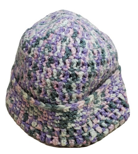 Knitted Winter Hat Youth Children Warm Head Cover Purple Pink 9” Opening - $9.59