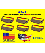 6 Pack - EPSON ERC-30 / ERC-34 / ERC-38 Ribbons Black Red Ink Ribbon ERC... - £9.33 GBP