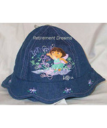 Girls DORA the EXPLORER Newborn Infant Bucket Cap Hat NEW Denim Blue - £7.07 GBP