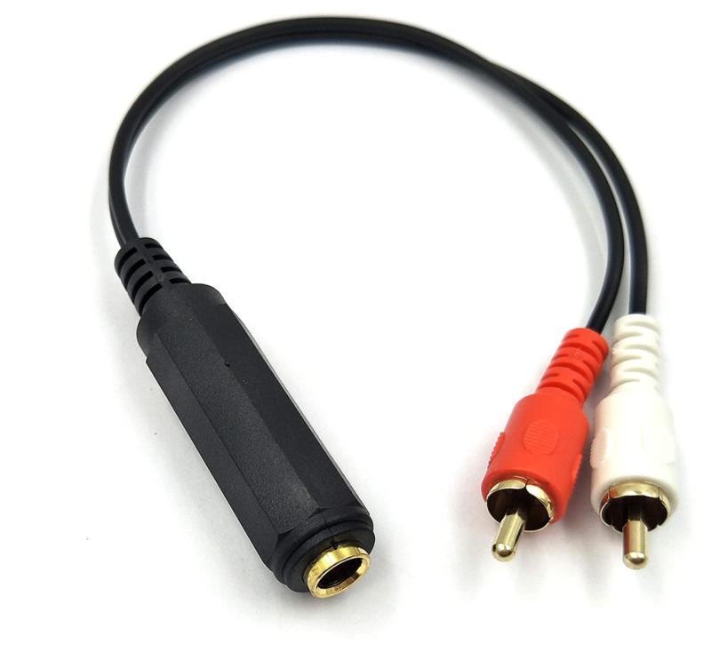 Poyiccot RCA to 1/4 Adapter Cable, 6.35Mm 1/4 Inch TRS Stereo Jack Female to 2 R - $13.53
