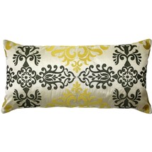 Sumatra Medallion Embroidered Silk Decorative Throw Pillow 12x24, with Polyfill  - £47.91 GBP