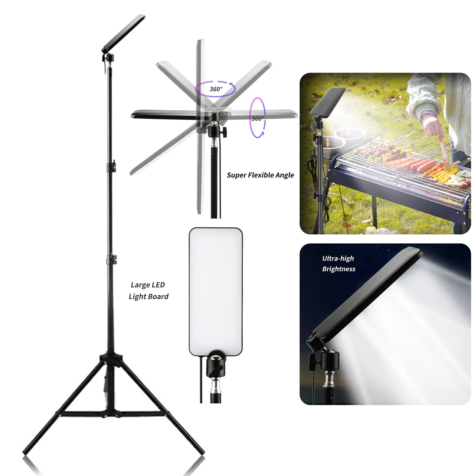 Standing Camping Light with Telescoping Metal Tripod 1.7m Adjustable Telescoping - $16.76+