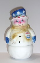 Fenton Glass &quot;I Voted&quot; Patriotic Snowman Fairy Light Ltd Ed #10/32 JK Spindler - $319.62