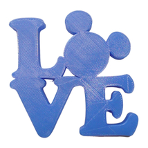 LOVE Word Quote With Mickey Mouse Face Head Blue Home Decor Made in USA PR4781 - £6.38 GBP