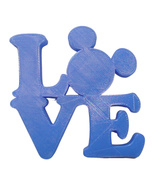 LOVE Word Quote With Mickey Mouse Face Head Blue Home Decor Made in USA ... - £6.38 GBP