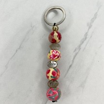 Calypso Studios Floral Beaded Love Peace Hope Keychain Keyring - £5.41 GBP