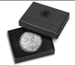 2021-W Type 2 Burnished American Silver Eagle W/COA &amp; OGP - £75.92 GBP