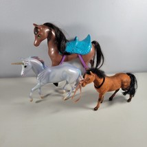 Toy Horse Lot of 3 Barbie Horse Unicorn and Bobblehead Felt Horse - £15.92 GBP