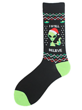 I Still Believe Alien Christmas Socks Unisex Crew Xmas Novelty Santa Hat Gift - £8.80 GBP