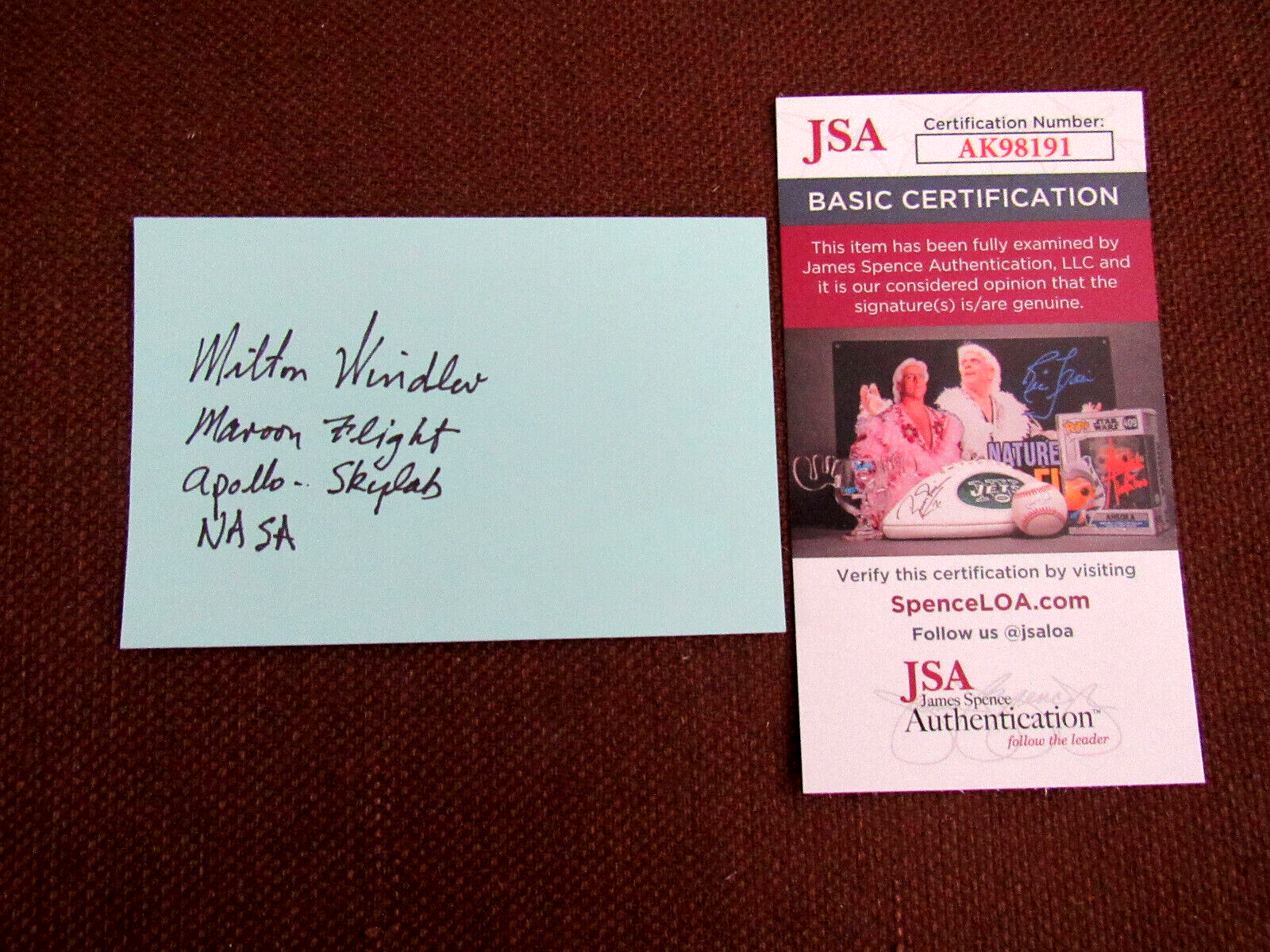 WILTON WINDLER FLIGHT DIRECTOR NASA APOLLO 11 13 SIGNED AUTO INDEX CARD JSA - $79.19