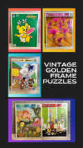 Lot of (5) Golden Frame Puzzles VTG Wuzzles Pound Puppies Trolls Dennis ... - £18.00 GBP