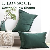 100 Cotton Pillowcase 2 Pack Green King Size 20x36Inches Luxury Soft Breathable  - £25.59 GBP