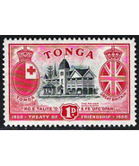 TONGA  1951  Very Fine MLH Stamp Scott # 95 Badges and Royal Palace - £1.11 GBP