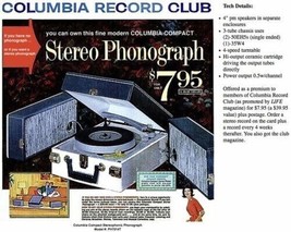 rare Columbia Record Club phonograph record player PORTABLE suitcase vintage - £149.47 GBP