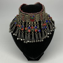 290g, 12&quot;x4.25&quot;Kuchi Choker Necklace Multi-Color Tribal Gypsy Bohemian,B14108 - £37.92 GBP
