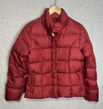 Eddie Bauer Red Premium Goose Down Coat Jacket Zip Pockets Womens Size M... - $27.26