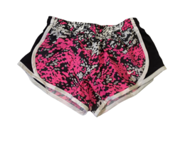 Nike DRI-FIT Youth Girls Lined-Running Shorts Black &amp; White Pattern Hot Pink-XS - £14.20 GBP