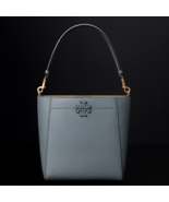 NEW Tory Burch McGraw Brunnera Blue Leather Convertible Bucket Shoulder ... - $8,232.11 MXN