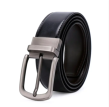 LariDot Men&#39;s Leather Belt - Reversible  2 in 1 (Black/Brown) - £13.93 GBP