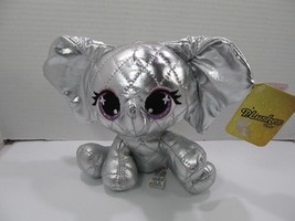 P.Lushes Pets Ella L&#39;Phante Designer Platinum Metallic Elephant 6&quot; Plush Quilted - £10.96 GBP