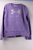 Under Armour Sweatshirt Mens Medium Purple Fleece Big Logo Pockets long ... - £6.55 GBP