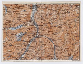 1911 Original Antique Map Vicinity Of Glarus Glaernisch Glarner Alps Switzerland - £18.69 GBP